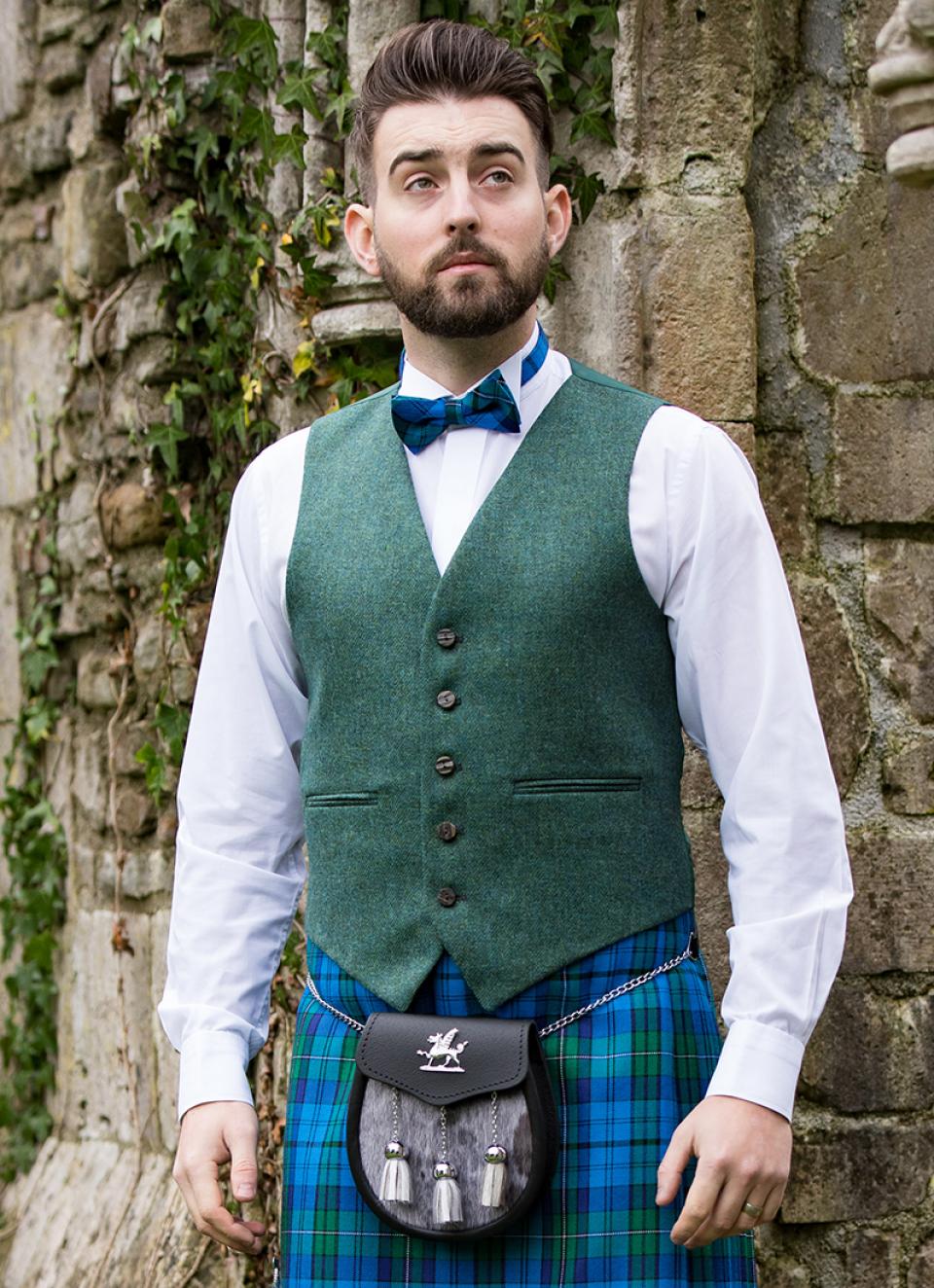 Green Tweed Argyle Jacket & Vest | Wales Tartan Centres