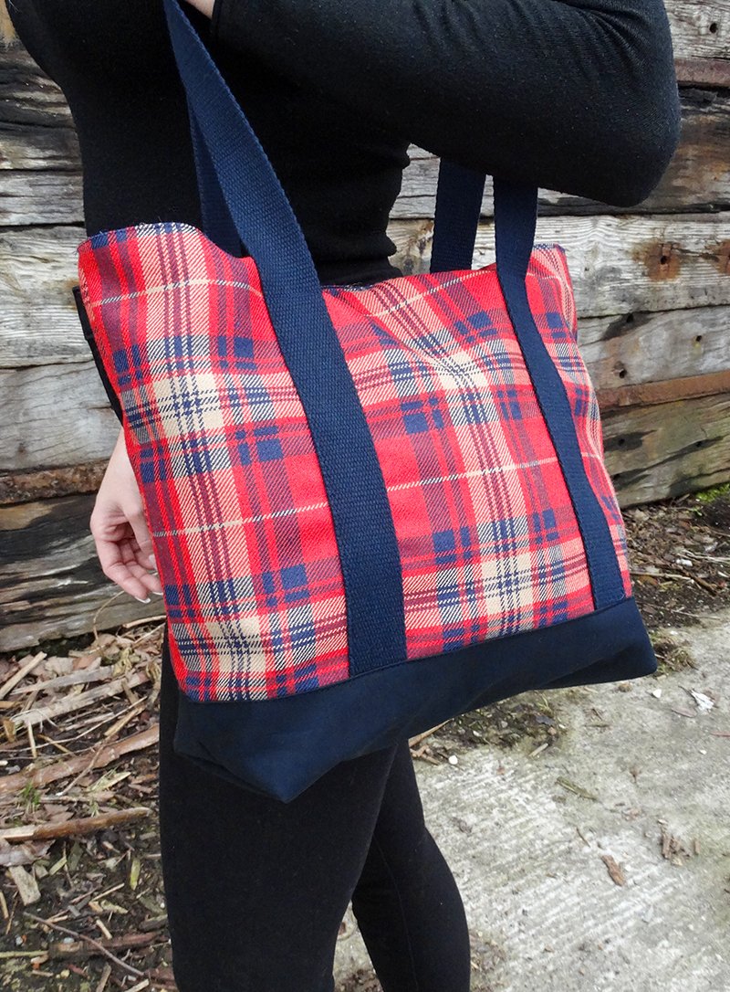 miller woven plaid shoulder bag